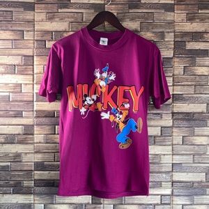 Vintage Mickey & Co Medium Magenta 90’s Mickey & Friends Shirt Cotton Grove Des.